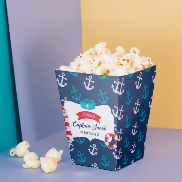 Nautical Blue Popcorn Boxes