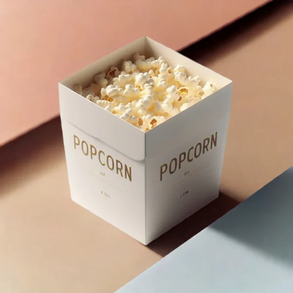 Square Style Popcorn Boxes with Plain Edges