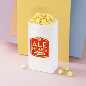 White Kraft Paper Popcorn Bags